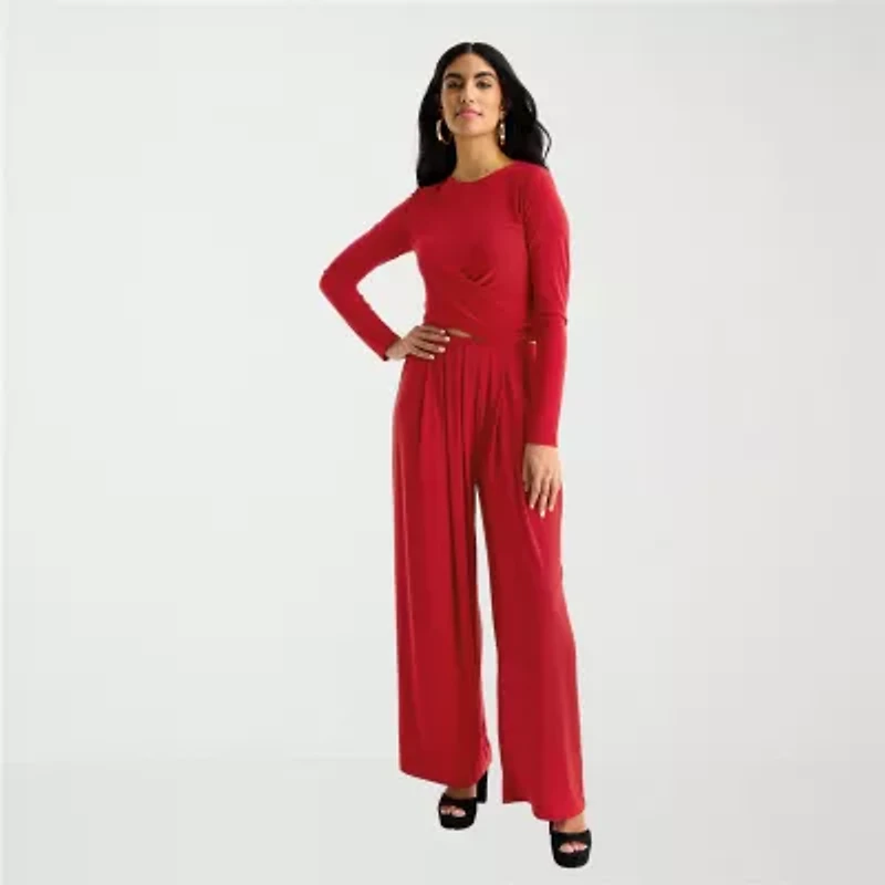 Bold Elements Womens Wide Leg Pleated Pant