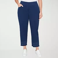 Alfred Dunner Mykonos Womens Plus Straight Mid Rise Pull-On Pant
