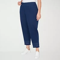 Alfred Dunner Mykonos Womens Plus Straight Mid Rise Pull-On Pant
