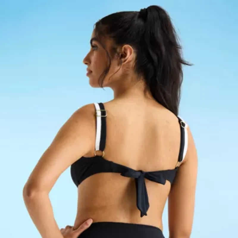 Mynah Womens Adjustable Straps Bandeau Bikini Swimsuit Top