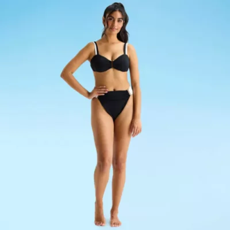 Mynah Womens Adjustable Straps Bandeau Bikini Swimsuit Top