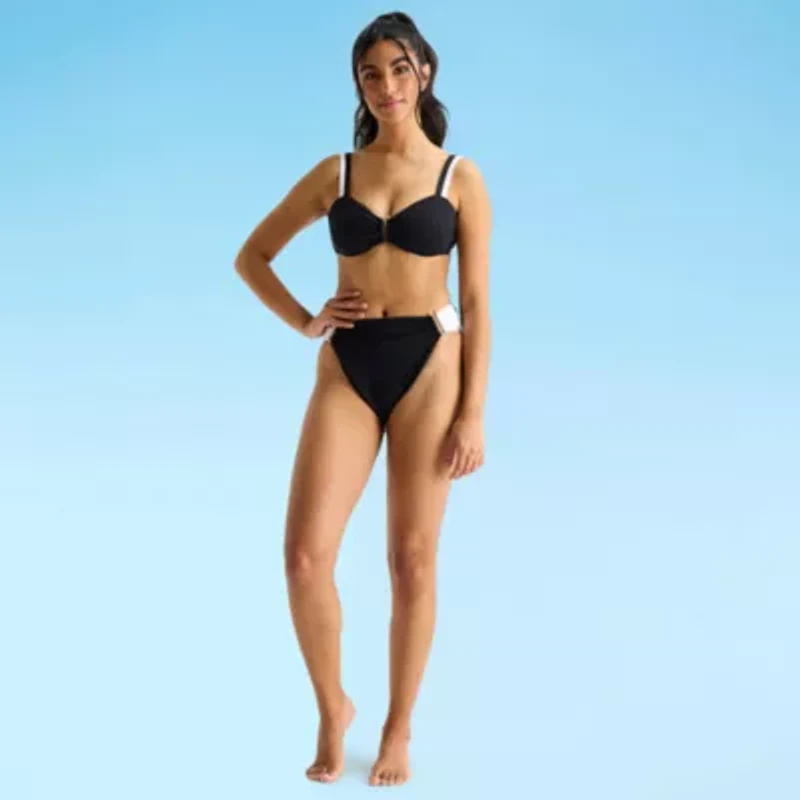 Mynah Womens Lined High Waist Bikini Swimsuit Bottom