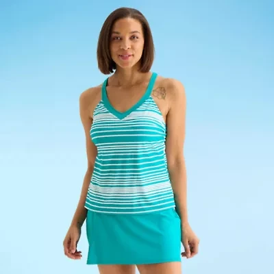 Sonnet Shores Womens Striped Bandeau Bikini Swimsuit Top