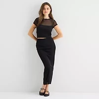 Forever 21 Womens Juniors Crew Neck Babydoll Top