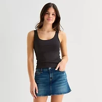 Arizona Womens Juniors Scoop Neck Sleeveless Tank Top