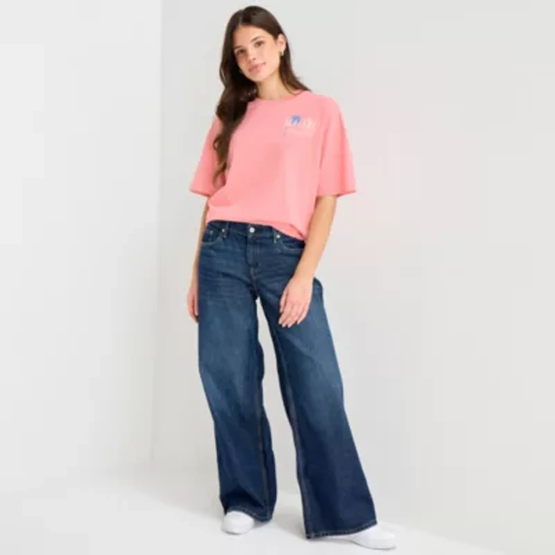 Arizona Womens Juniors Low Rise Baggy Fit Jean