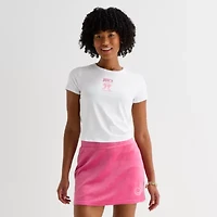 Juicy By Couture Womens Juniors Crew Neck Short Sleeve Regular Fit Graphic T-Shirt