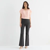 Liz Claiborne Womens Wide Leg Pull-On Pant