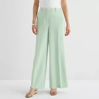 Liz Claiborne Womens Wide Leg Mid Rise Trouser