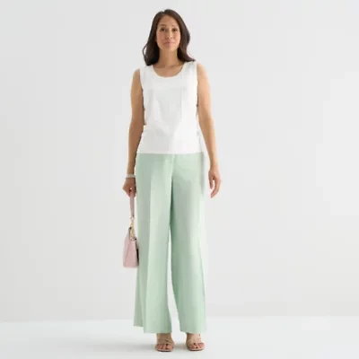 Liz Claiborne Womens Wide Leg Mid Rise Trouser