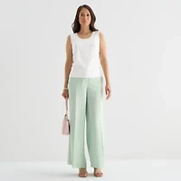 Liz Claiborne Womens Wide Leg Mid Rise Trouser