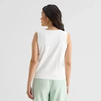 Liz Claiborne Womens Crew Neck Sleeveless Pullover Sweater