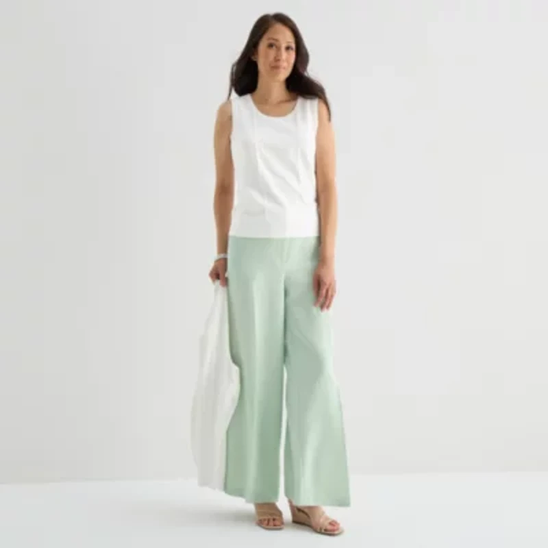 Liz Claiborne Womens Crew Neck Sleeveless Pullover Sweater