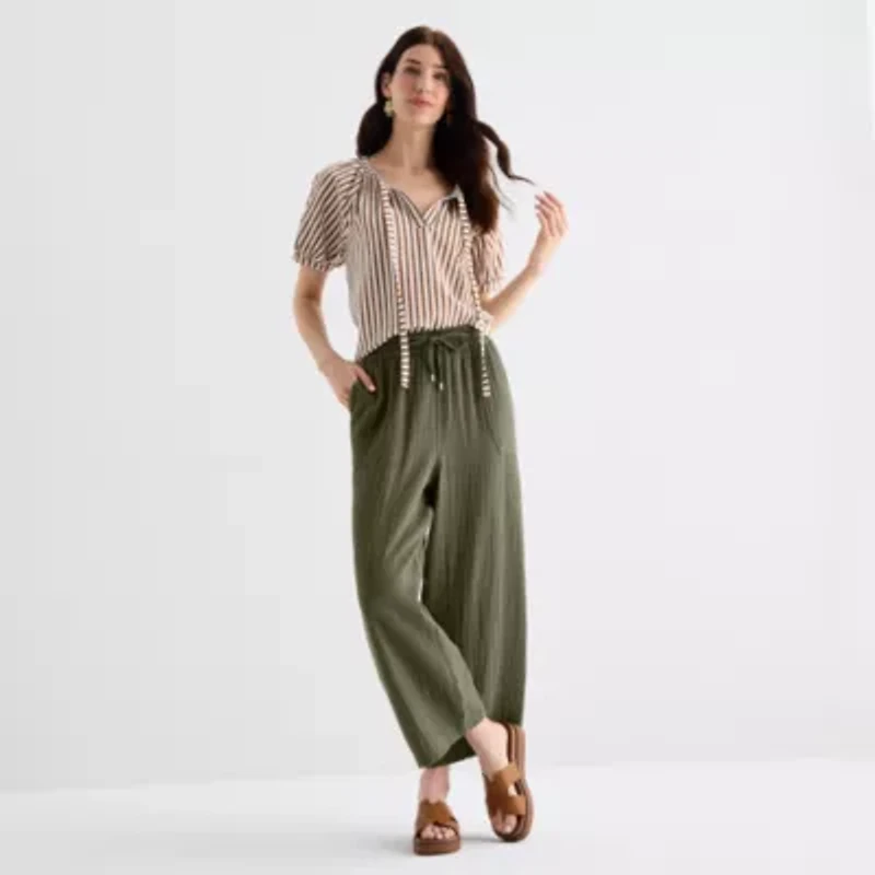 St. John's Bay Womens Straight Cropped Pant