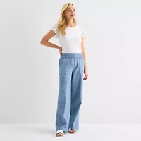 St. John's Bay Womens Wide Leg High Rise Pull-On Pant