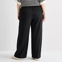 Stylus Womens Plus Wide Leg Mid Rise Trouser