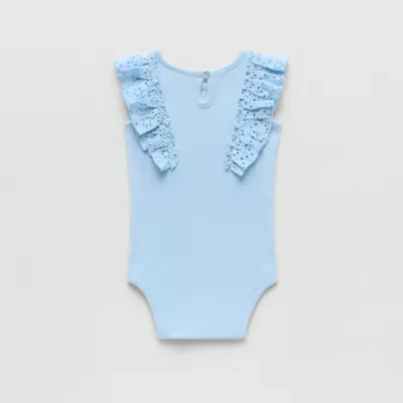 Okie Dokie Baby Girls Crew Neck Sleeveless Rib Bodysuit