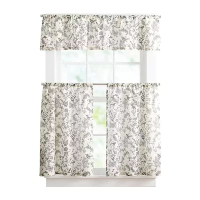 CHF Hummingbird 3-pc. Rod Pocket Window Tier