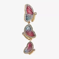 Mixit Spring Linear Womens Butterfly Drop Earrings