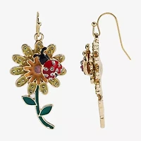 Mixit Spring Ladybug Womens Flower Drop Earrings