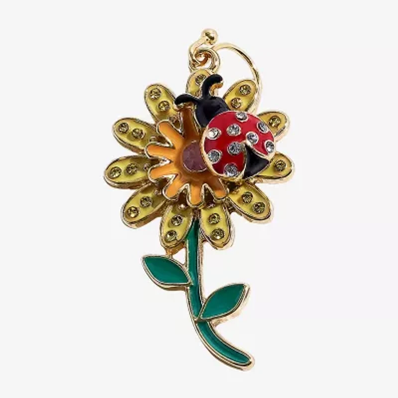 Mixit Spring Ladybug Womens Flower Drop Earrings