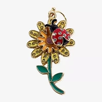 Mixit Spring Ladybug Womens Flower Drop Earrings