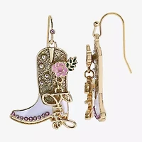 Mixit Bride Cowboy Boot Womens Flower Drop Earrings