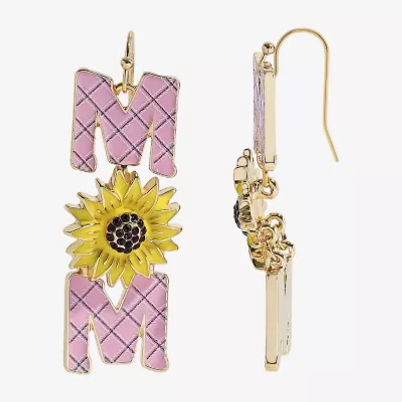 Mixit Spring Mom Sunflower Womens Flower Drop Earrings