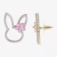 Mixit Easter Bunny 1 1/4 Inch Flower Stud Earrings