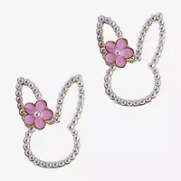 Mixit Easter Bunny 1 1/4 Inch Flower Stud Earrings