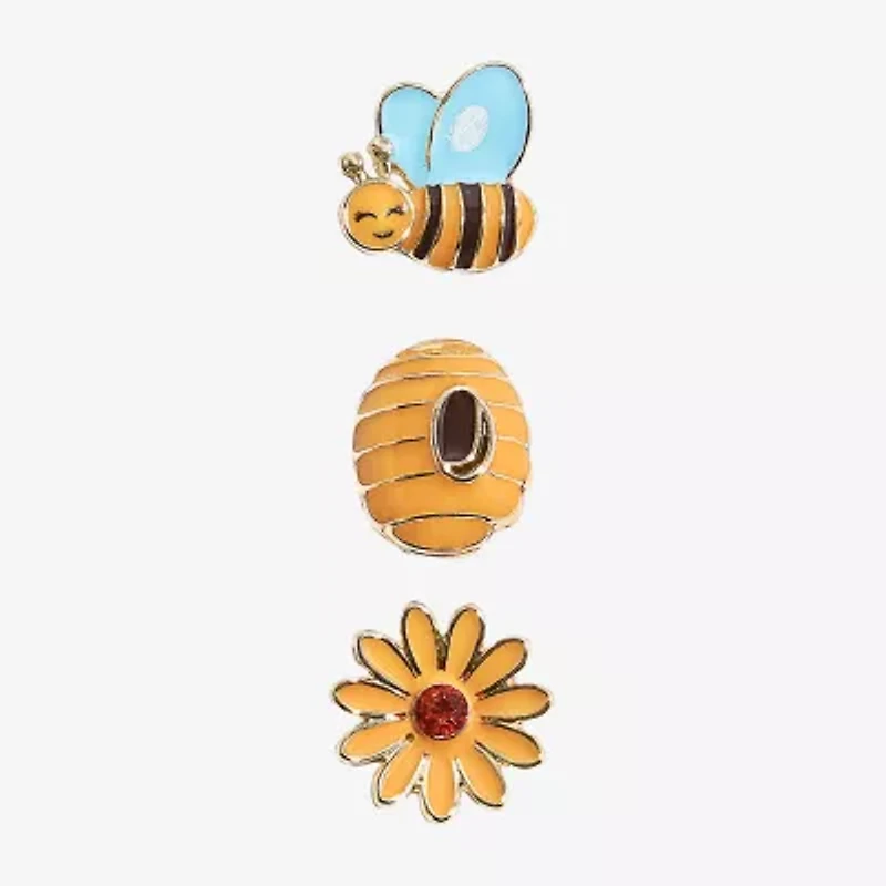 Mixit Spring Bee Hive Womens Flower 3 Pair Earring Set