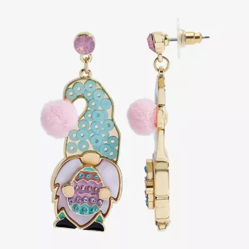 Mixit Easter Egg Gnome Womens Drop Earrings