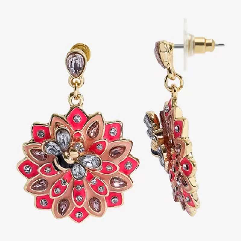 Mixit Spring Bee Womens Flower Drop Earrings