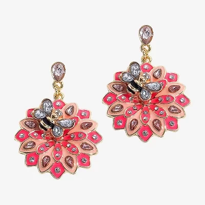 Mixit Spring Bee Womens Flower Drop Earrings
