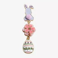 Mixit Easter Egg Bunny Womens Flower Drop Earrings