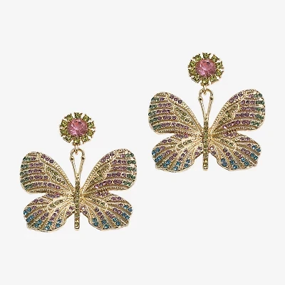 Mixit Spring Womens Butterfly Drop Earrings