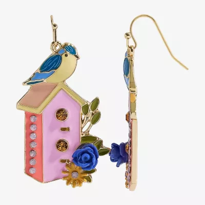 Mixit Spring Birdhouse Womens Flower Drop Earrings