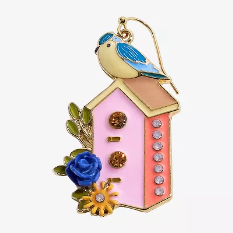 Mixit Spring Birdhouse Womens Flower Drop Earrings