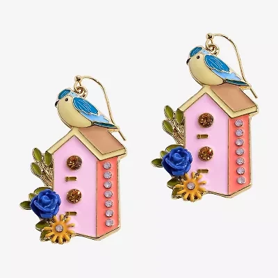 Mixit Spring Birdhouse Womens Flower Drop Earrings