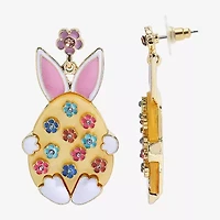 Mixit Easter Egg Bunny Womens Flower Drop Earrings