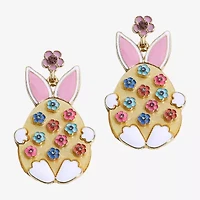 Mixit Easter Egg Bunny Womens Flower Drop Earrings