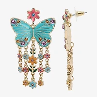 Mixit Spring Tassel Womens Butterfly Flower Drop Earrings