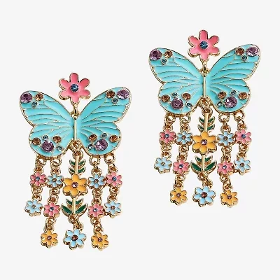 Mixit Spring Tassel Womens Butterfly Flower Drop Earrings