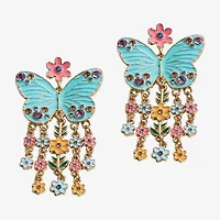 Mixit Spring Tassel Womens Butterfly Flower Drop Earrings