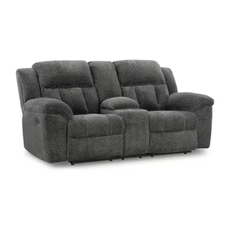 Signature Design by Ashley® Frohn Pad-Arm Motion Upholstered Reclining Loveseat