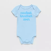 Okie Dokie Baby Boys Round Neck Short Sleeve Rib Bodysuit