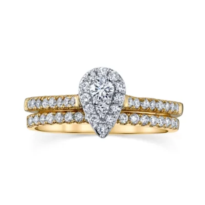 Sirena Womens 5/8 CT. T.W. Genuine White Diamond 14K Gold Bridal Set