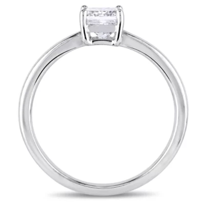 Womens 1 CT. Natural White Diamond 14K Gold Solitaire Engagement Ring