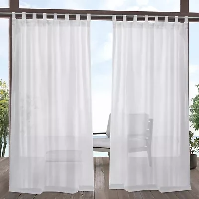 Exclusive Home Curtains Miami Tab Top Light-Filtering Set of 2 Outdoor Curtain Panel