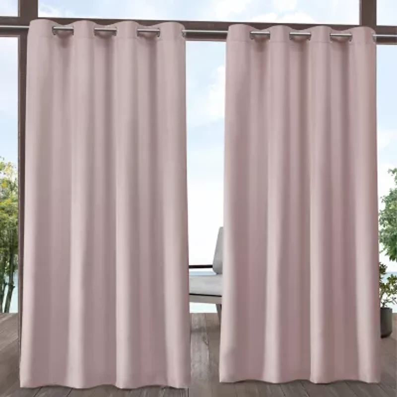 Exclusive Home Curtains Solid Grommet Top Light-Filtering Set of 2 Outdoor Curtain Panel